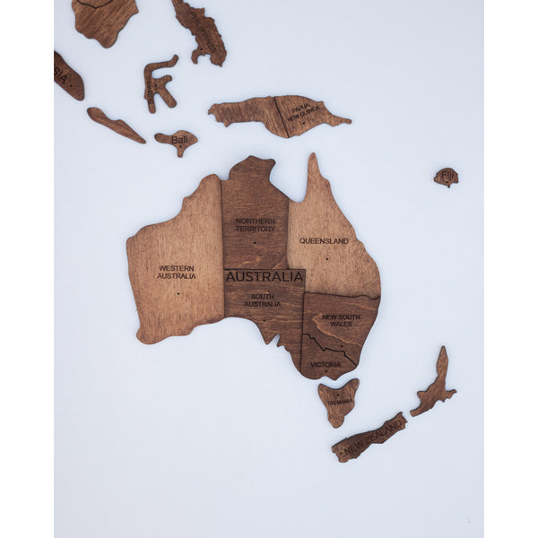 3D WOODEN MAP OF THE WORLD - OAK